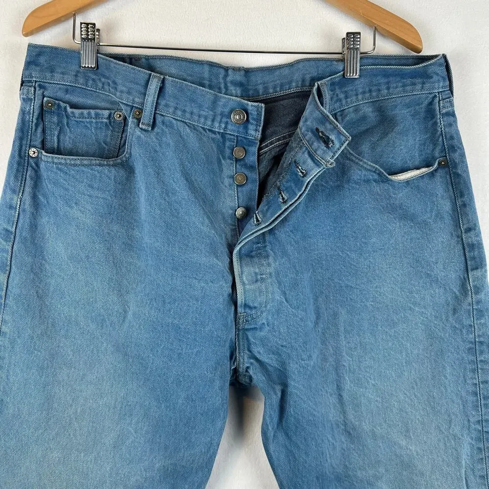 Levis 501 XX Jeans Mens 42x30 Blue Straight Button Fly Medium Wash (38x27) Denim